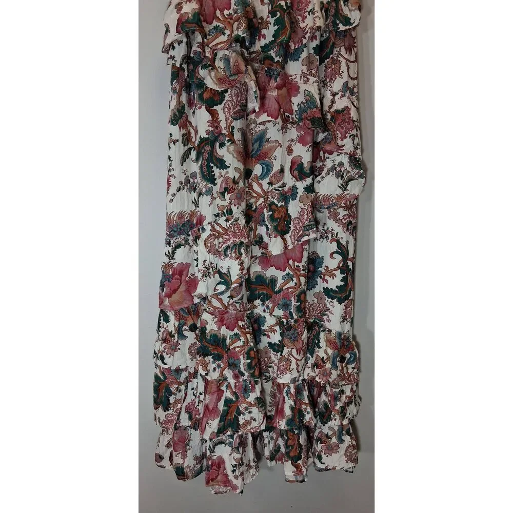 Love the label Anthropologie womens small floral maxi dress tiered gypsy boho - Picture 6 of 12